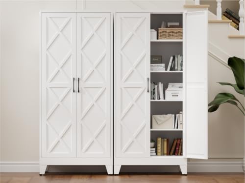Metal Kitchen Cabinet with 2 Door and 4 Adjustable Shelves