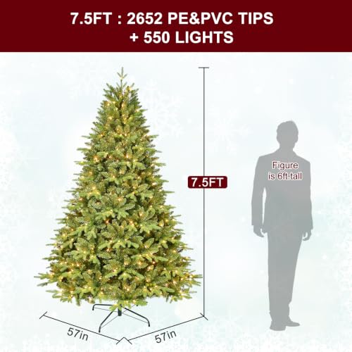 7.5FT Prelit Artificial Christmas Tree