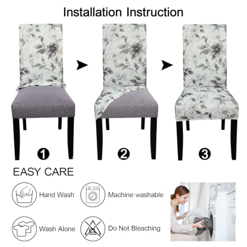 Pattern Chair Covers for Dining Room Set of 6