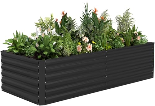 8x4x2ft Outdoor Metal Raised Garden Bed