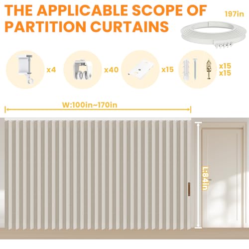 100% Blackout Room Divider Curtains Screen Partitions