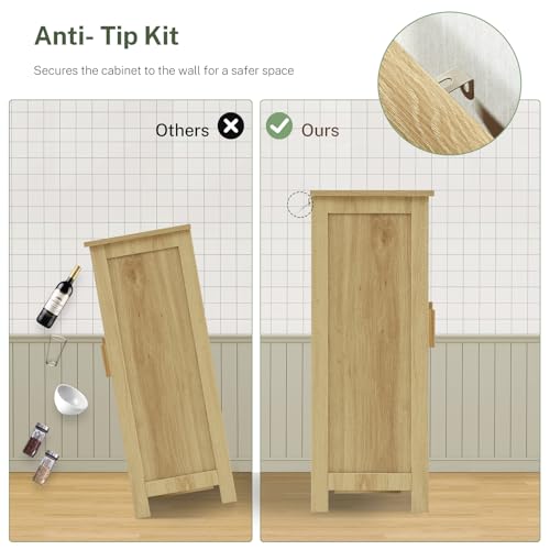 Rattan Storage Cabinet with 4 Adjustable Shelves