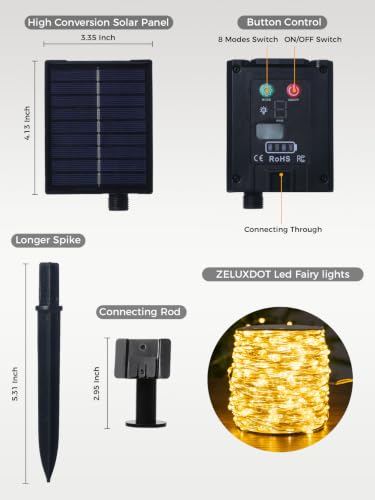 200FT 600LEDs Fairy Lights Solar Powered