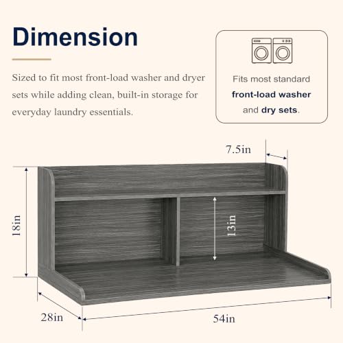 Washer Dryer Countertop with Extra Tall Shelf