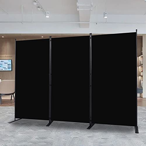 Room Divider 3 Panel Folding Privacy Screens with Wider Feet