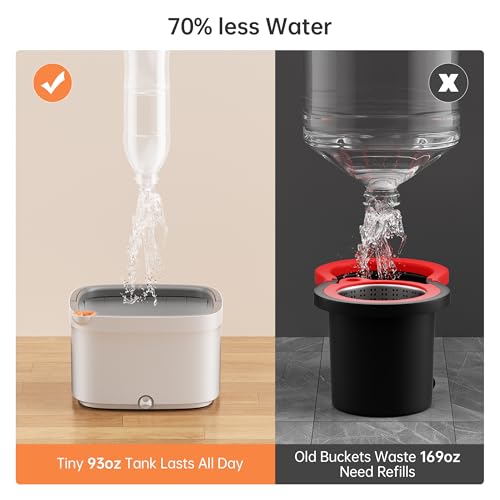 Spin Mop and Bucket Set with Self Separation Dirty and Clean Water System