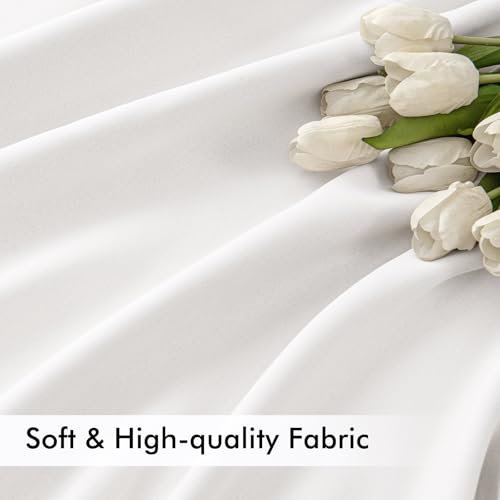 Pure White Back Tab Blackout Curtains 52x63 Inches Long 2 Panels Set (2 Count)