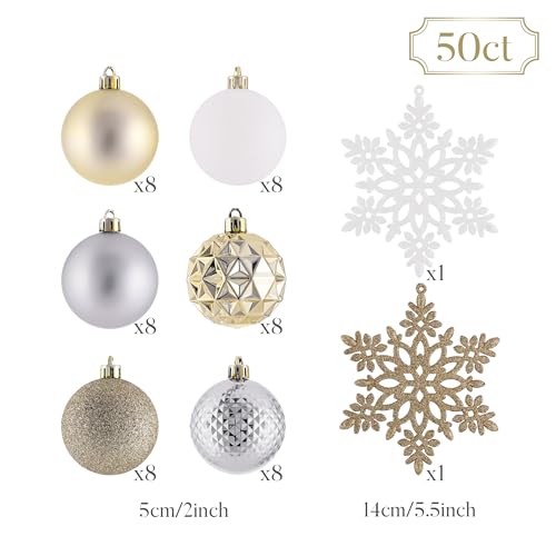 50ct Christmas Tree Decorations Ball Ornaments 2 Inches (50 Count)