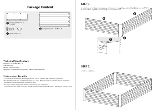 4x4x1ft Green Metal Raised Garden Bed Kit