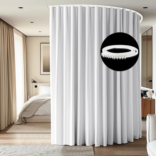 Room Divider Ceiling Mounted Curtains Track Sets Extra Wide Blackout Curtain Flexible Tracks for Bedroom Privacy Partition Separator