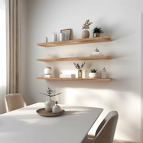 Wood Floating Shelves for Wall Decor (4 Count)
