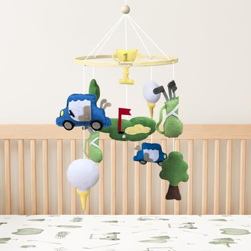 Baby Crib Mobile Golf Mobile for Boys Handmade Toddler Room Decor