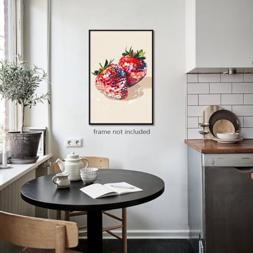 Funky Red Strawberry Disco Wall Art