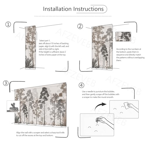 Tropical Jungle Peel and Stick Wallpaper Trees Walls Mural