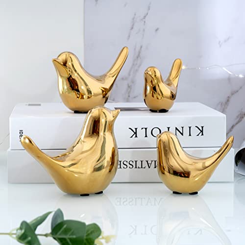 Small Birds Statues Home Decor Modern Style Decorative Ornaments for Living Room (4 Count)