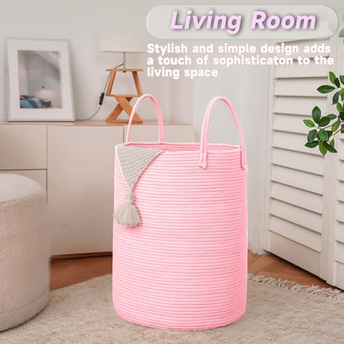 100L Cotton Rope Laundry Basket Hamper