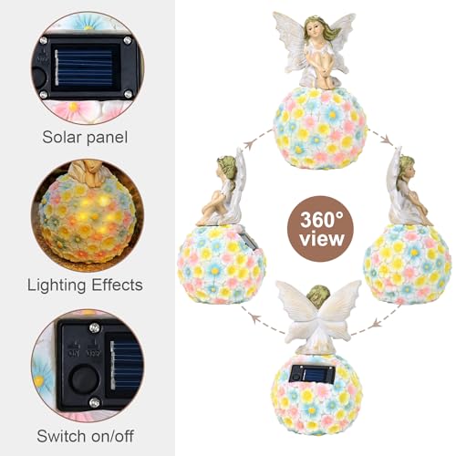 Solar Flower Fairy Garden Decor
