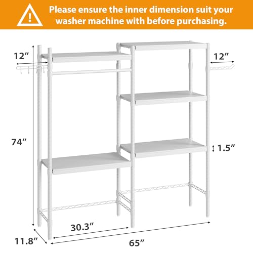 Double Row Over Washer and Dryer Storage Shelves