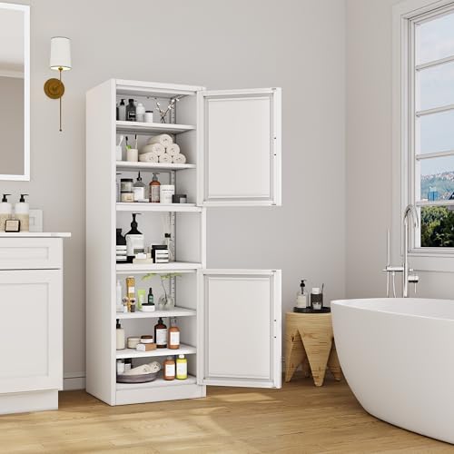Tall Narrow Storage Cabinet 66.93" H Tall Bathroom Cabinet Metal Pantry Cabinets