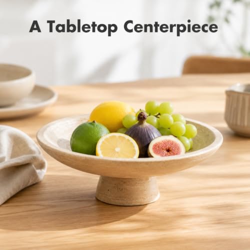 11.8" Natural Travertine Fruit Bowl