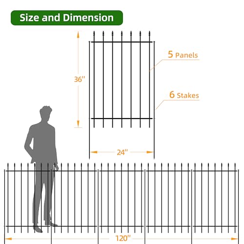 Decorative Metal Garden Fence 36" x 10'
