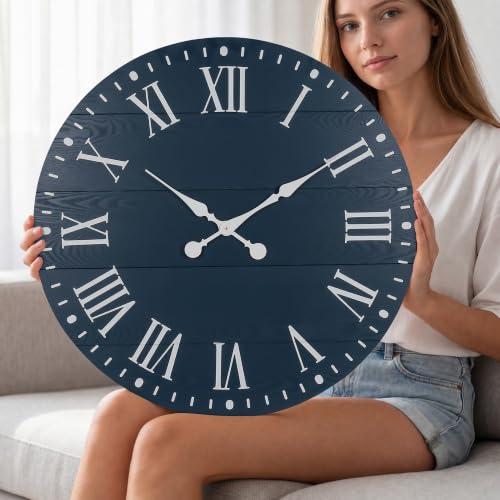 Large Wall Clock with Roman Numeral