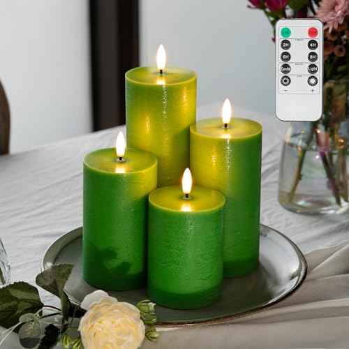 Green Flameless Candles (4 Count)