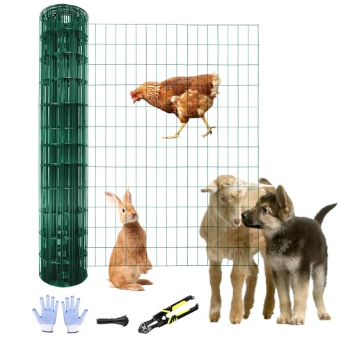 4 ft x 100 ft Green PVC Coated Welded Wire Fence
