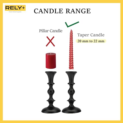 Black Candle Holders Set of 2 Decorative Centerpiece Table Candlesticks Holders for Taper Candles Home Decor Easter Candle Holders for Dinner Party Wedding Decorations