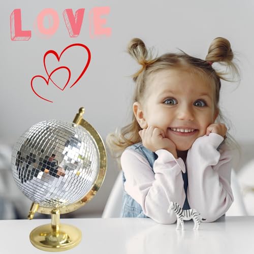 Disco Ball Globe Home Decor Statues Classic Tabletop Art Sculpture Gold Discoball Unique Western Modern Decorative Aesthetic Sculptures