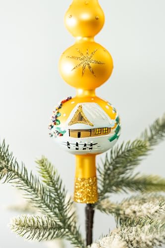 Tree Top Finials Mouth Blown Old World Christmas Tree Topper Christmas Tree Finial Topper Hand Decorated Made in Poland