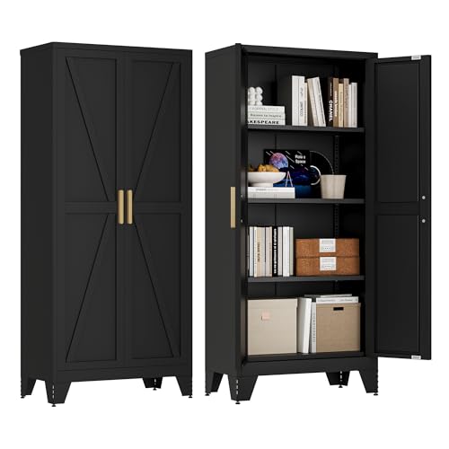 61" Tall Farmhouse Metal Pantry Cabinet