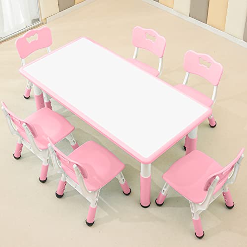 Children's Table and Chair Set Suitable for Boys and Girls Age 2 (7 Count)