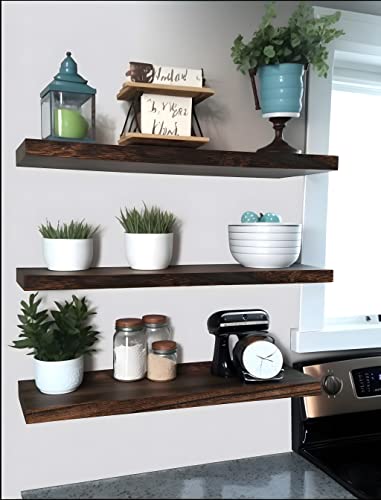 Wood Floating Shelves for Wall Decor (4 Count)