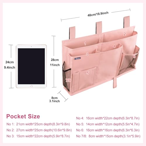Bedside Caddy Hanging Bed Organizer Storage Bag Pocket for Bunk and Hospital Beds