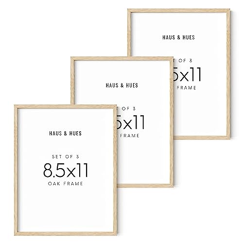 Beige Oak Wood 8.5x11 Picture Frame (3 Count)