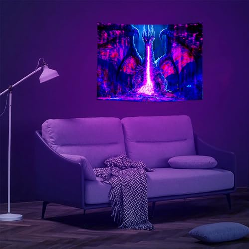 Evil Dragon Blacklight Tapestry