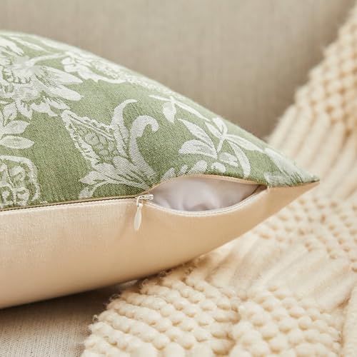 Floral Jacquard Throw Pillow Covers Set of 2 (2 Count)