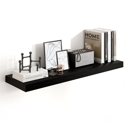 Floating Shelves 35.7" W x 10.3" D Black Set of 1