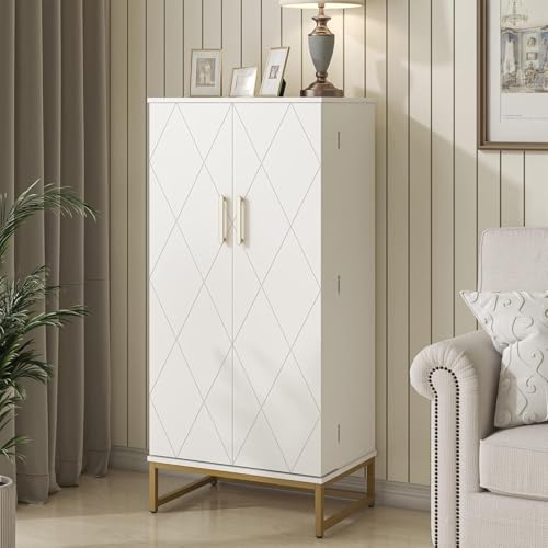 51” Kitchen Pantry Storage Cabinet with Diamond Design