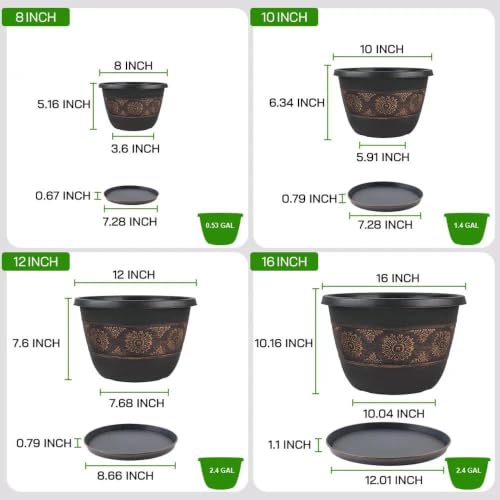 10 Inch Plant Pots (4 Count)