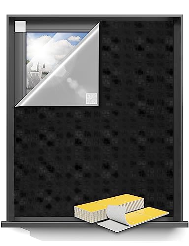 Blackout Curtains 52"x72" Portable No Drill Black Out Window Cover