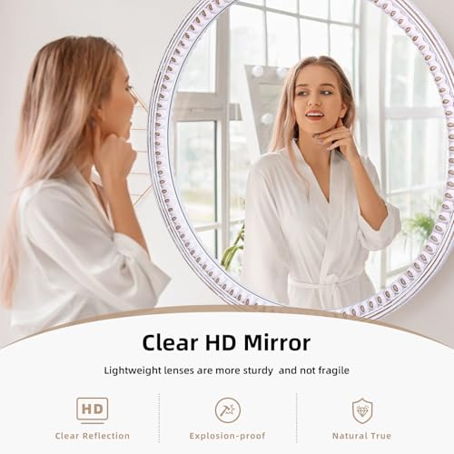 30 Inch Farmhouse Round Mirror for Wall Decor