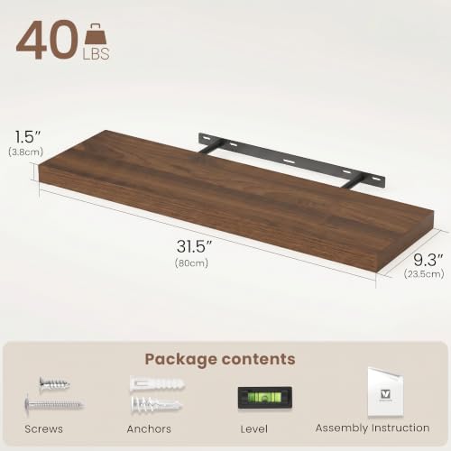 Floating Shelves 9 inch Deep 32”Long Set of 2 (2 Count)
