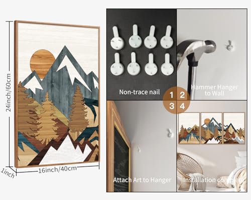 Vintage Mountain Framed Canvas Wall Art (3 Count)