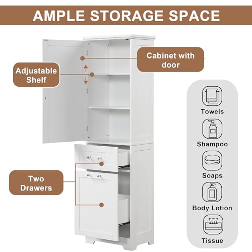 Bathroom Cabinet with Drawers and Doors