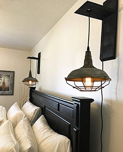 Farmhouse Plug in Pendant Light with 16 Feet Hanging Cord Hanging Lighting Fixture