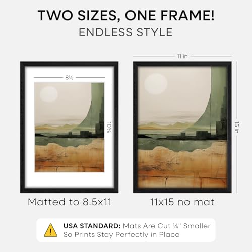 11x15 Black Oak Picture Frame (2 Count)