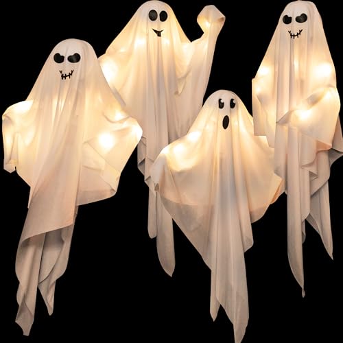 4 Pack Halloween Hanging Ghosts (4 Count)