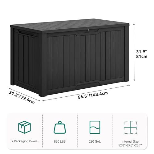 XXL 230 Gallon Large Outdoor Storage Deck Box for Patio Furniture